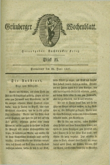 Gruenberger Wochenblatt. 1827, Stück 25 (23 Juni)