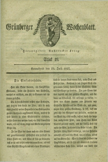 Gruenberger Wochenblatt. 1827, Stück 29 (21 Juli)