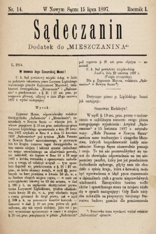 Sądeczanin : dodatek do „Mieszczanina”. 1897, nr 14
