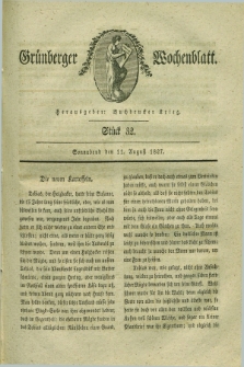 Gruenberger Wochenblatt. 1827, Stück 32 (11 August)
