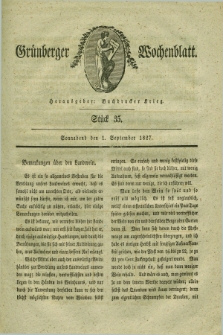 Gruenberger Wochenblatt. 1827, Stück 35 (1 September)
