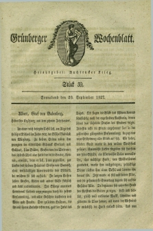 Gruenberger Wochenblatt. 1827, Stück 39 (29 September)
