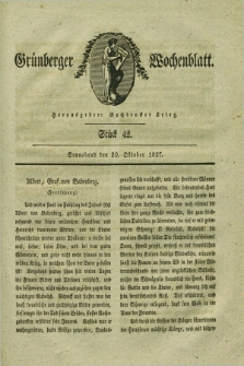 Gruenberger Wochenblatt. 1827, Stück 42 (20 Oktober)
