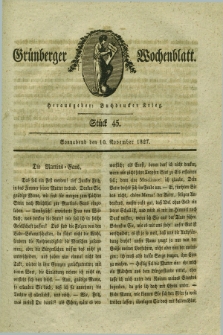Gruenberger Wochenblatt. 1827, Stück 45 (10 November)