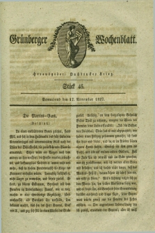 Gruenberger Wochenblatt. 1827, Stück 46 (17 November)
