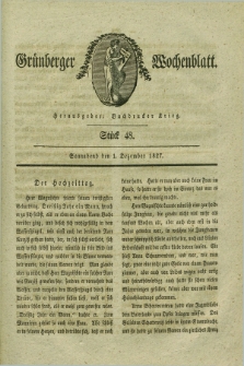 Gruenberger Wochenblatt. 1827, Stück 48 (1 Dezember)