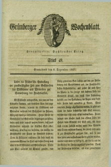 Gruenberger Wochenblatt. 1827, Stück 49 (8 Dezember)