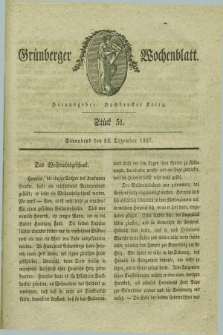 Gruenberger Wochenblatt. 1827, Stück 51 (22 Dezember)