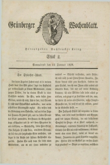 Gruenberger Wochenblatt. 1828, Stück 2 (12 Januar)