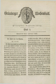 Gruenberger Wochenblatt. 1828, Stück 5 (2 Februar)