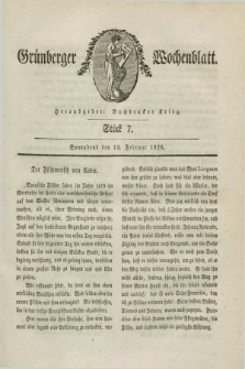 Gruenberger Wochenblatt. 1828, Stück 7 (16 Februar)