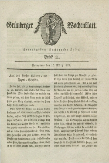 Gruenberger Wochenblatt. 1828, Stück 11 (15 März)