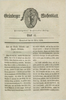 Gruenberger Wochenblatt. 1828, Stück 12 (22 März)