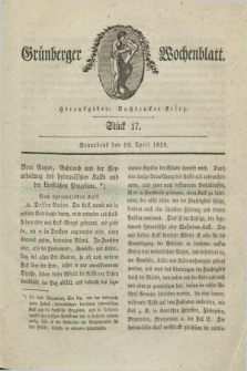Gruenberger Wochenblatt. 1828, Stück 17 (26 April)