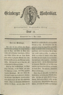 Gruenberger Wochenblatt. 1828, Stück 18 (3 Mai)