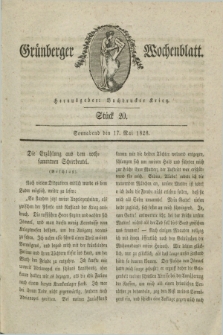 Gruenberger Wochenblatt. 1828, Stück 20 (17 Mai)