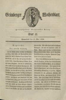 Gruenberger Wochenblatt. 1828, Stück 22 (31 Mai)