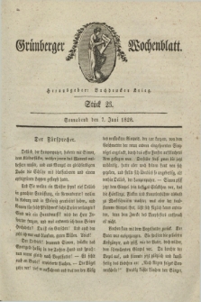 Gruenberger Wochenblatt. 1828, Stück 23 (7 Juni)