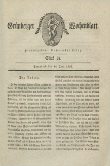 Gruenberger Wochenblatt. 1828, Stück 24 (14 Juni)