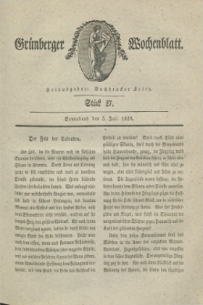 Gruenberger Wochenblatt. 1828, Stück 27 (5 Juli)