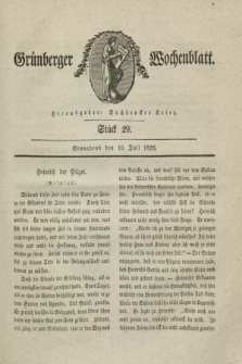 Gruenberger Wochenblatt. 1828, Stück 29 (19 Juli)