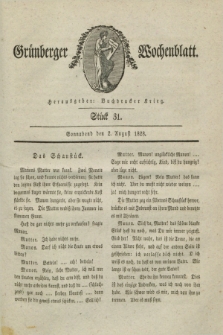 Gruenberger Wochenblatt. 1828, Stück 31 (2 August)