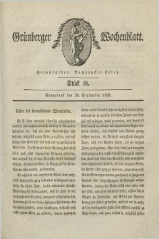 Gruenberger Wochenblatt. 1828, Stück 38 (20 September)