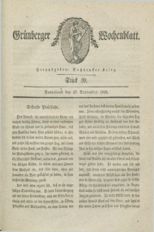 Gruenberger Wochenblatt. 1828, Stück 39 (27 September)