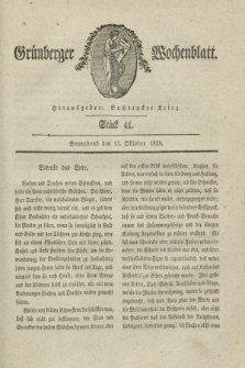 Gruenberger Wochenblatt. 1828, Stück 41 (11 Oktober)