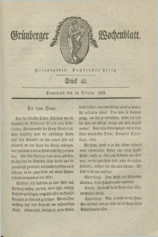 Gruenberger Wochenblatt. 1828, Stück 42 (18 Oktober)