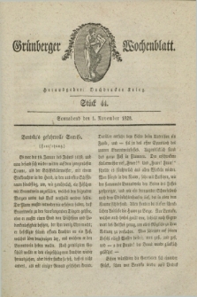 Gruenberger Wochenblatt. 1828, Stück 44 (1 November)