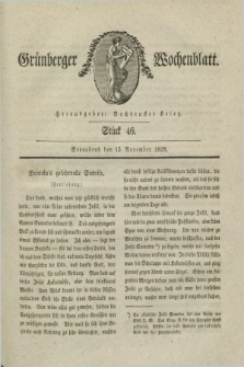 Gruenberger Wochenblatt. 1828, Stück 46 (15 November)