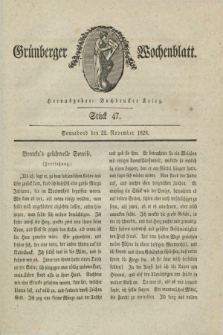 Gruenberger Wochenblatt. 1828, Stück 47 (22 November)