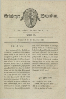 Gruenberger Wochenblatt. 1828, Stück 51 (20 Dezember)