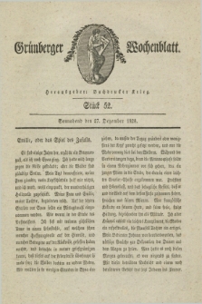Gruenberger Wochenblatt. 1828, Stück 52 (27 Dezember)