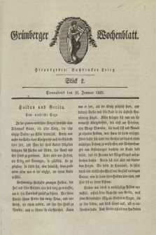 Gruenberger Wochenblatt. 1829, Stück 2 (10 Januar)