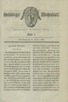 Gruenberger Wochenblatt. 1829, Stück 5 (31 Januar)