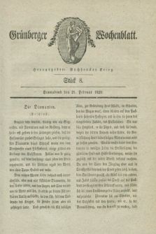 Gruenberger Wochenblatt. 1829, Stück 8 (21 Februar)