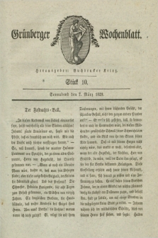 Gruenberger Wochenblatt. 1829, Stück 10 (7 März)