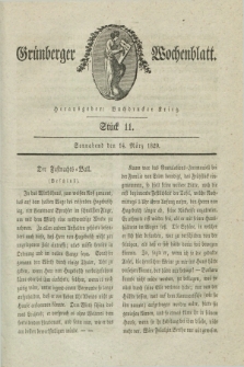 Gruenberger Wochenblatt. 1829, Stück 11 (14 März)