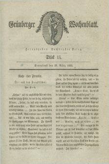 Gruenberger Wochenblatt. 1829, Stück 13 (28 März)