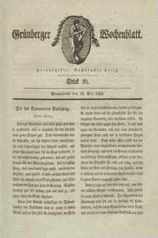 Gruenberger Wochenblatt. 1829, Stück 20 (16 Mai)