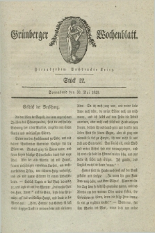 Gruenberger Wochenblatt. 1829, Stück 22 (30 Mai)