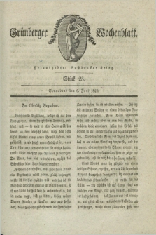 Gruenberger Wochenblatt. 1829, Stück 23 (6 Juni)