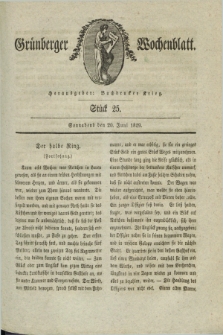 Gruenberger Wochenblatt. 1829, Stück 25 (20 Juni)