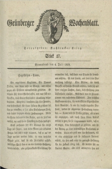 Gruenberger Wochenblatt. 1829, Stück 27 (4 Juli)
