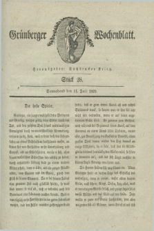 Gruenberger Wochenblatt. 1829, Stück 28 (11 Juli)