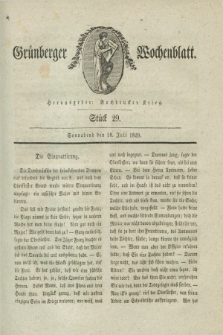 Gruenberger Wochenblatt. 1829, Stück 29 (18 Juli)
