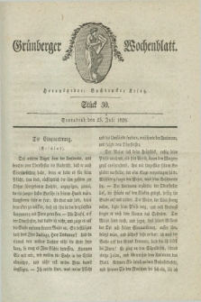 Gruenberger Wochenblatt. 1829, Stück 30 (25 Juli)