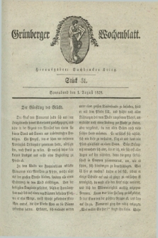 Gruenberger Wochenblatt. 1829, Stück 31 (1 August)